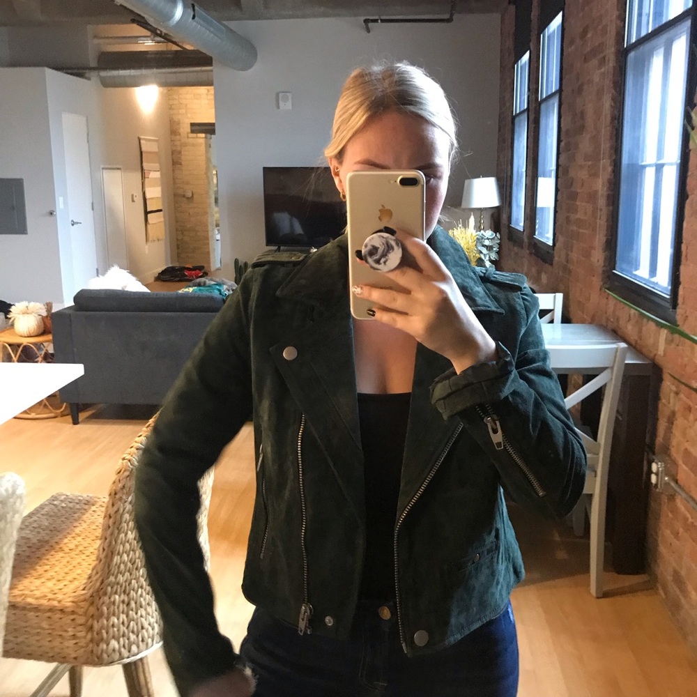 Green suede jacket